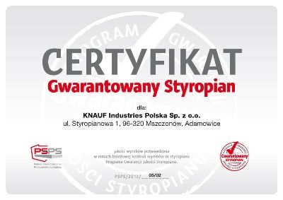 Styropian KNAUF EPS 100 036 Podłoga λ 36 z certyfikatem!