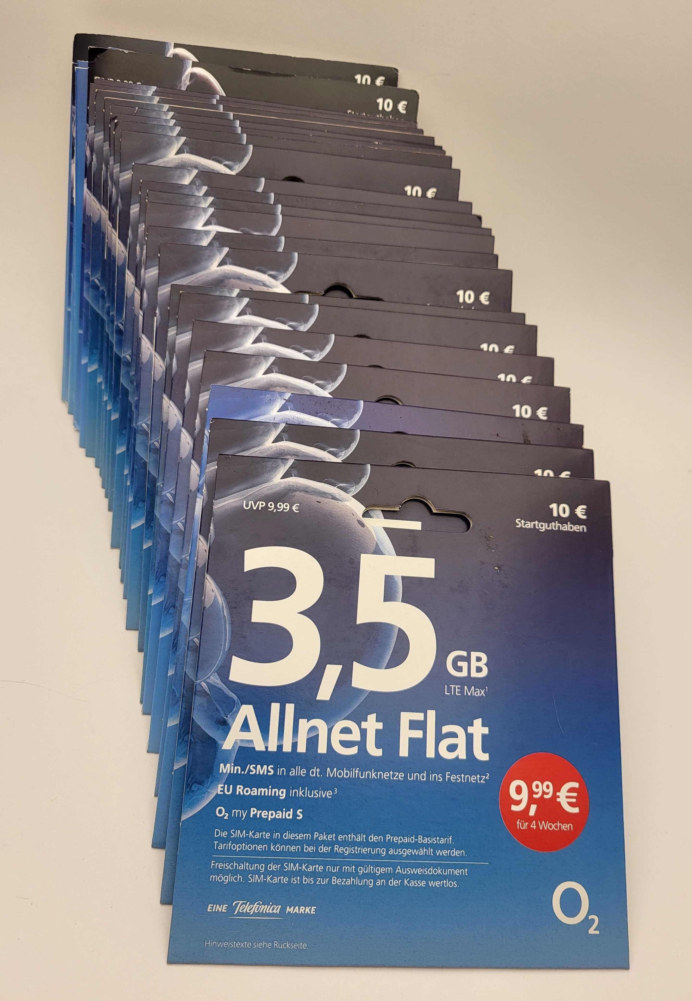 Karta SIM Niemiecka O2 nowa - nieaktywna -  10€  HURT-Detal