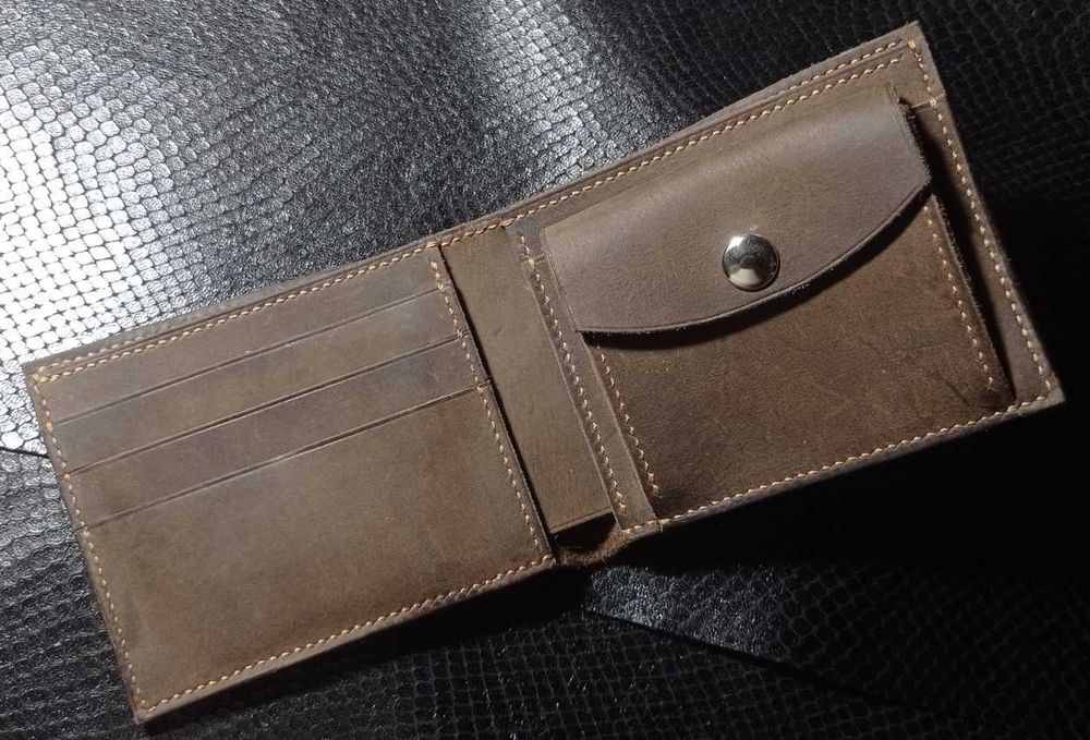Кожаный кошелёк гаманець портмоне бумажник зажим . Handmade