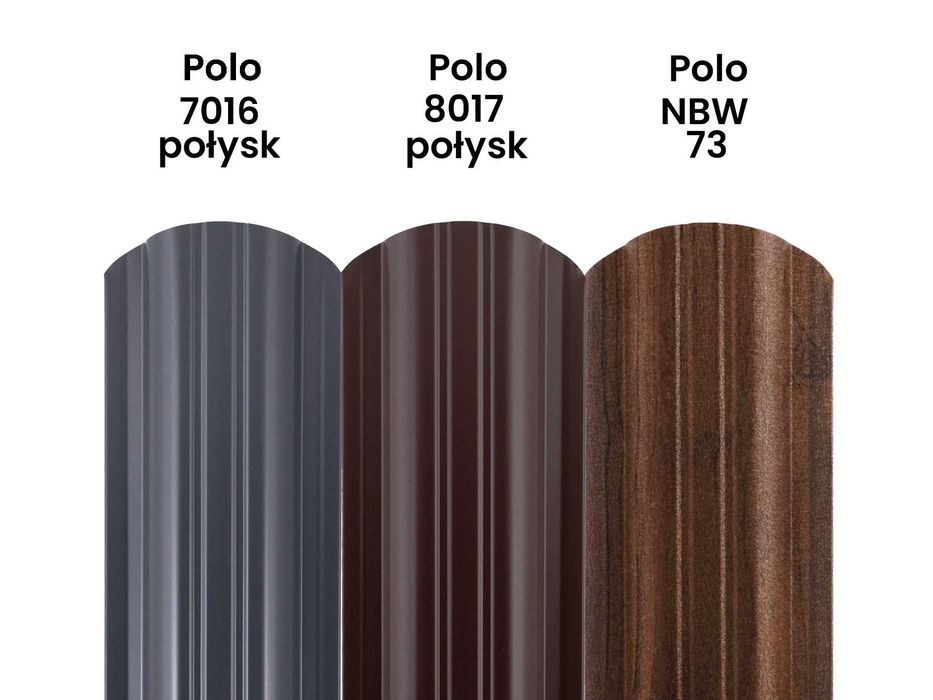 Sztacheta metalowa POLO drewnopodobna (ciemny dąb) -OD RĘKI