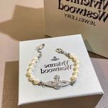 Bransoletka Vivienne Westwood w kolorze perłowo-srebrnym