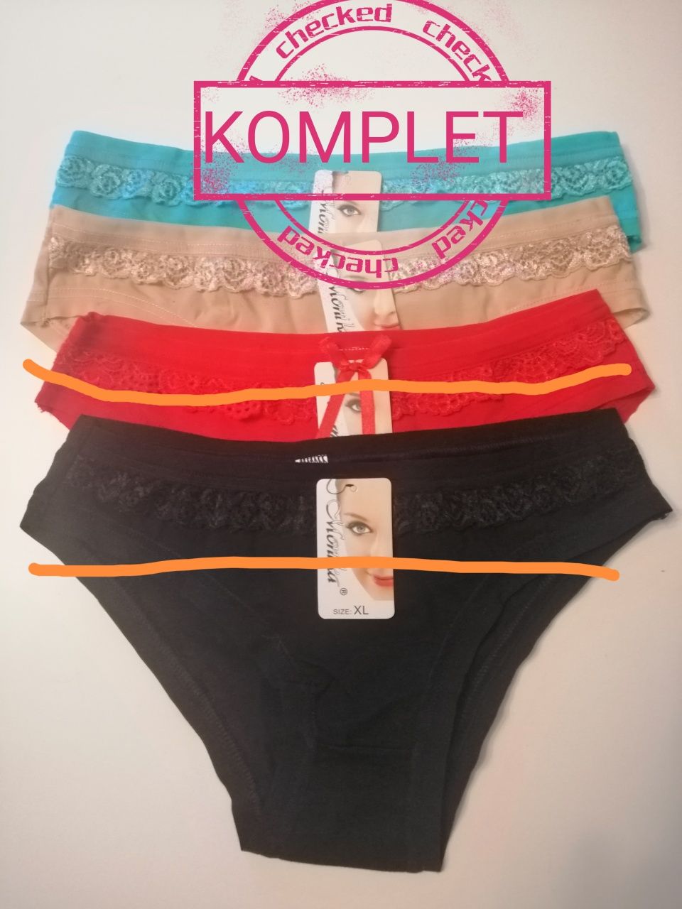 Komplet 2 sztuk majtek damskich bawełnianych rozmiar S