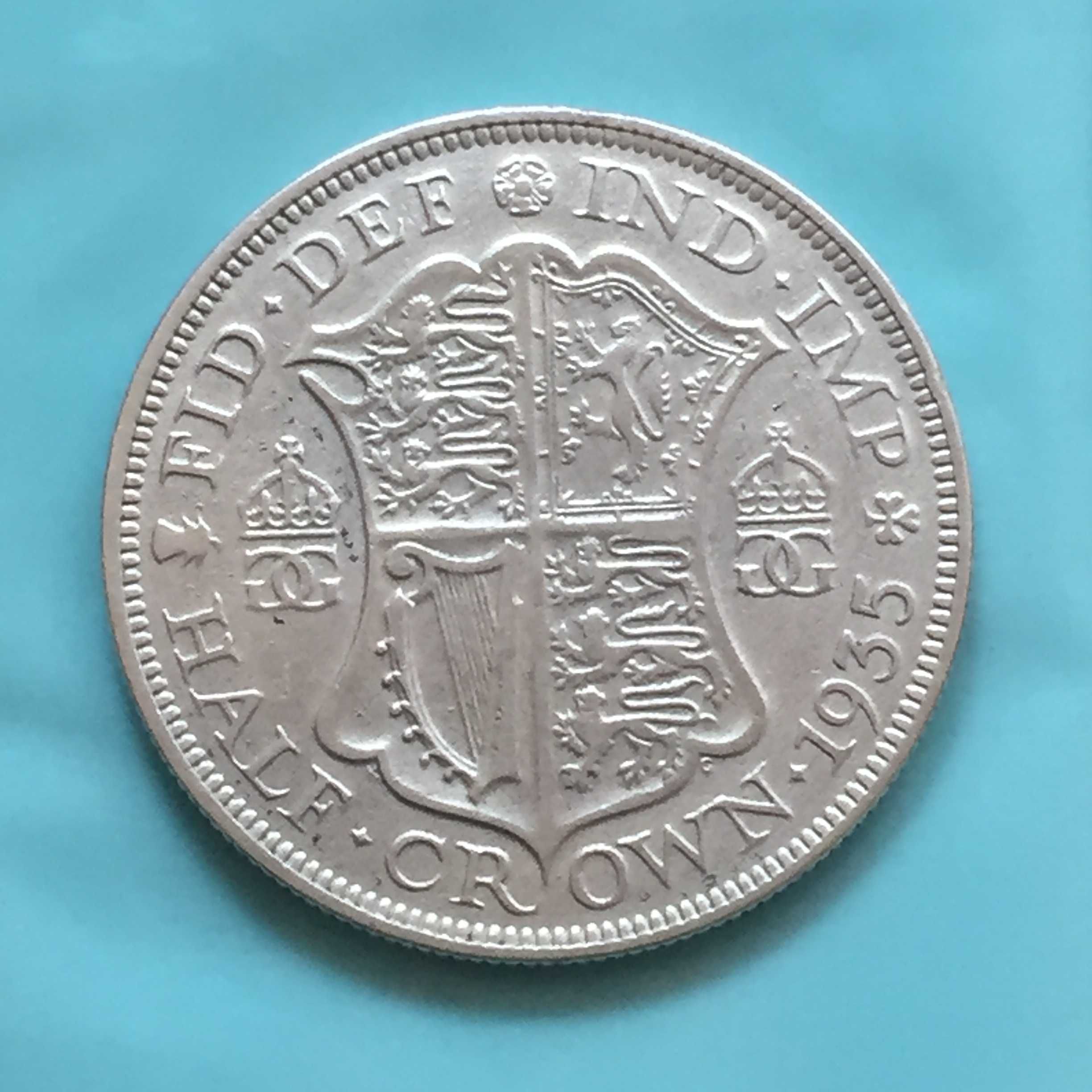 Inglaterra - Half Crown 1935 - Rei Jorge V - prata