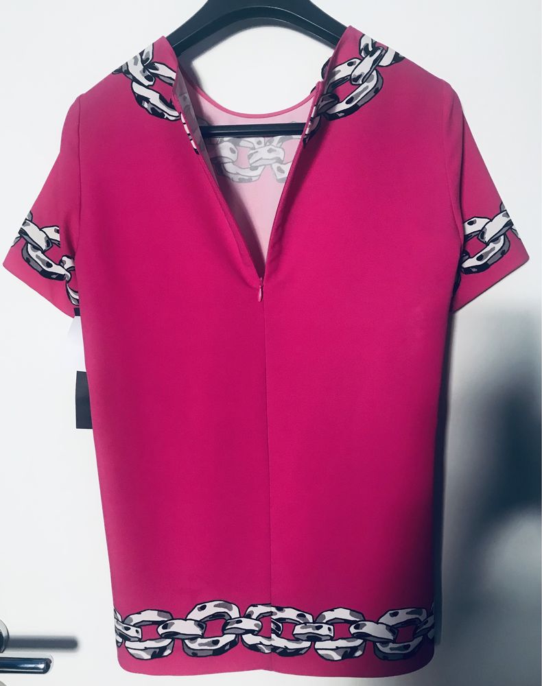 Bluzka Moschino CHEAPANDCHIC, pink z łancuchami , XS