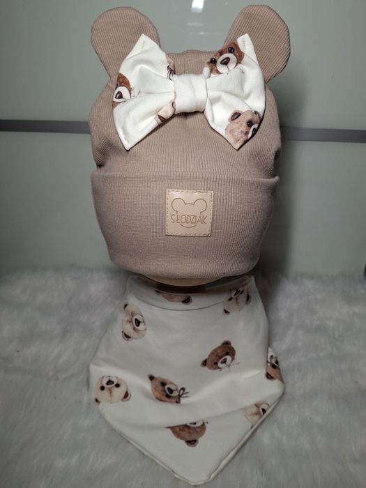 Zimowe ocieplane komplety czapka komin lub chusta