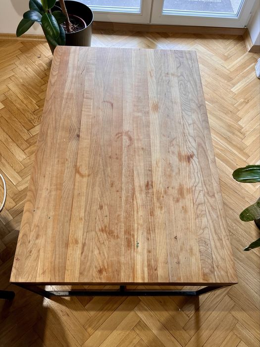 Stolik kawowy stół ława dębowy stalowy loftowy