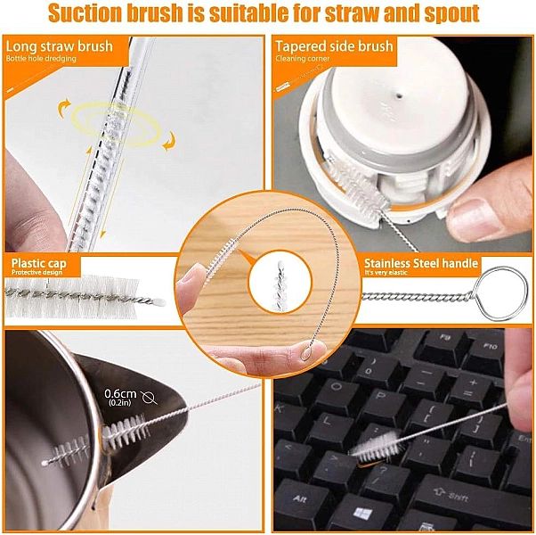 Szczotki do czyszczenia butelek, słoików, kubków, słomek 9 szt. Mastho