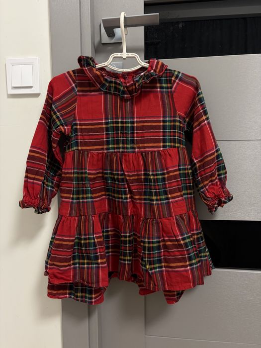 Різдвяна, новорічна сукня для дівчинки, червоне плаття у клітинку 104