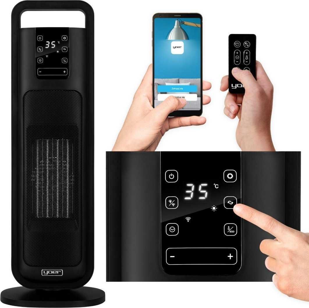 Grzejnik 2000W + WI-FI + Pilot, YOER Feno FH04BK FARELKA Elektryczna