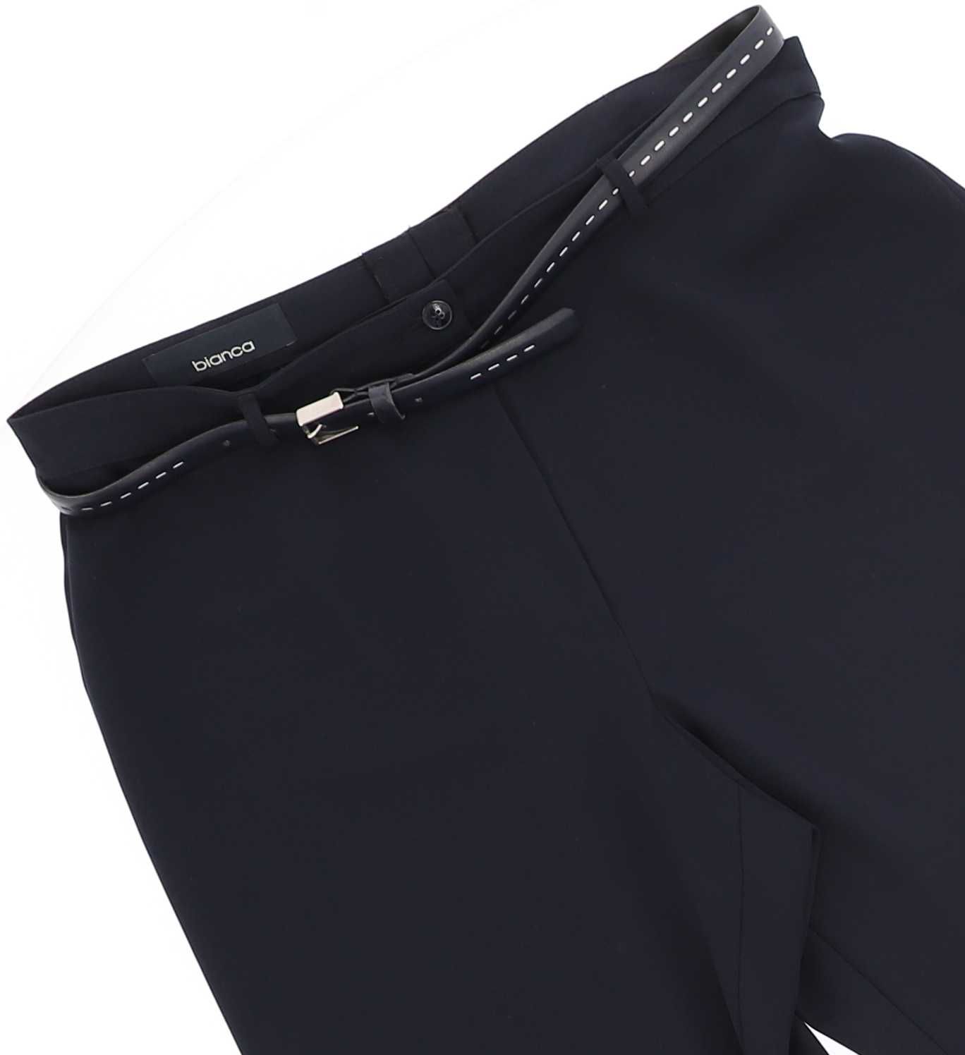 Granatowe spodnie z paskiem marki Bianca, rozmiar 44