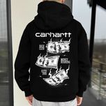 Худи черное » Carhartt Dollar » Большой Принт » Кархарт » С М Л ХЛ