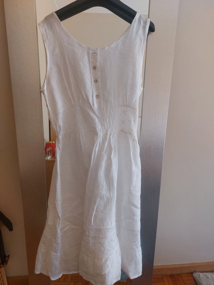 Vestido Branco linho Rialbanni