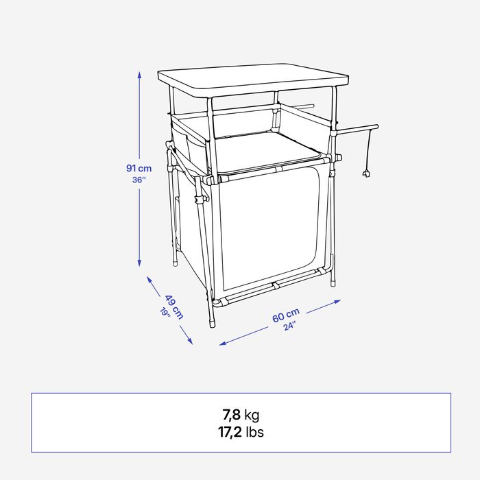 MÓVEL DE ARRUMAÇÃO E COZINHA  S - DOBRÁVEL E COMPACTO - DE CAMPISMO