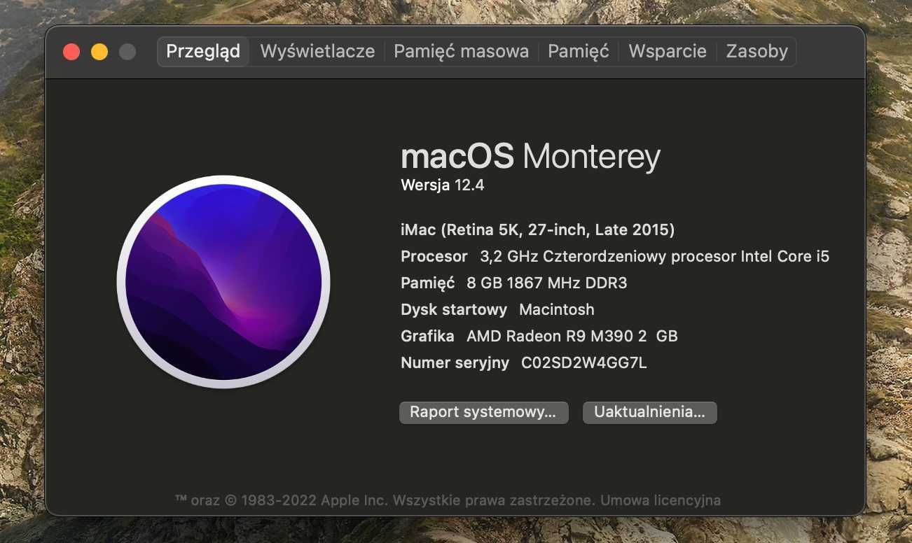 iMac 27 cali late 2015 - i5 3,2 GHz, 8GB RAM, 1TB Fusion Drive