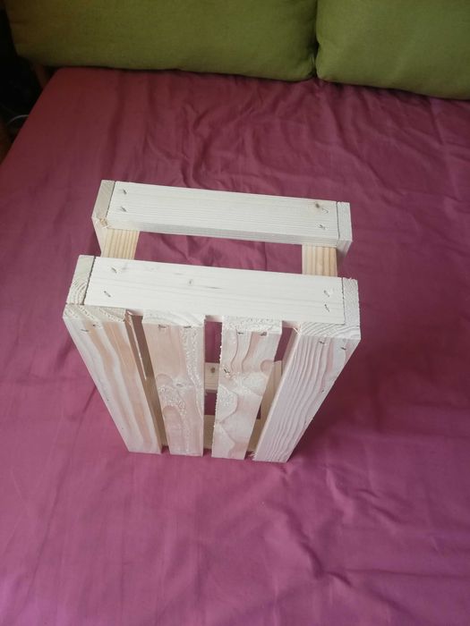 skrzynka drewniana naturalna 20,5x34x13cm sosnowa DIY kwietnik  koszyk