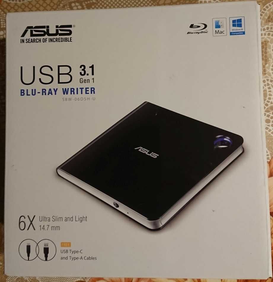 Blu-Ray/DVD/CD ASUS SBW-06D5H-U пишущий привод USB 3.1/2.0