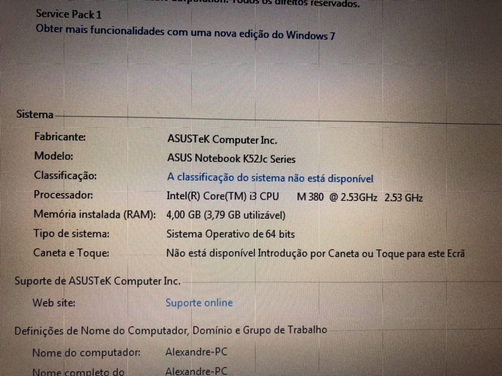 Computador Portatil Asus Serie K52j i3 Usado