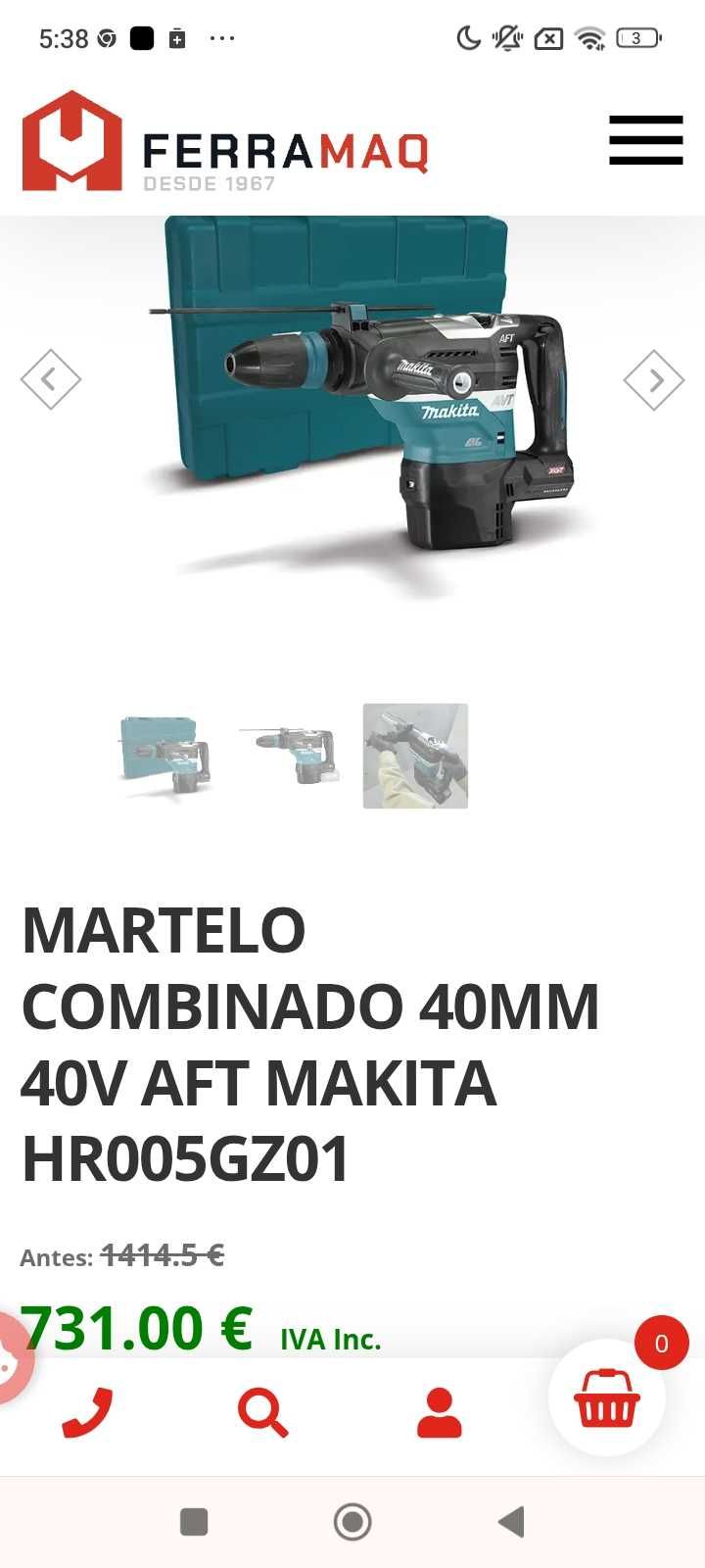 Martelo Makita usado apenas uma vez