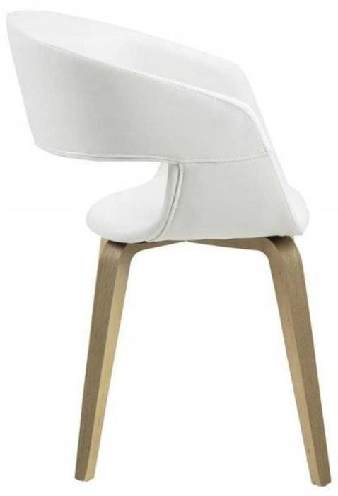 Krzesło białe ekoskóra wygodne stabilne  Actona Luna Omega Nova-9