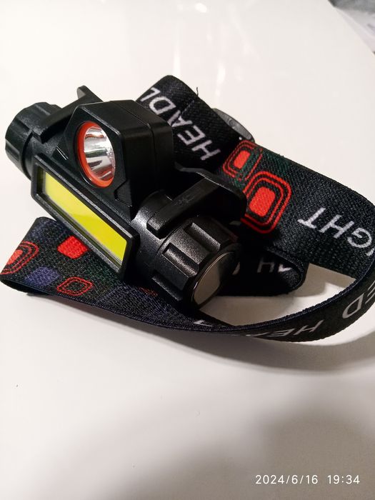 Фонарь налобный аккумуляторный с магнитом.