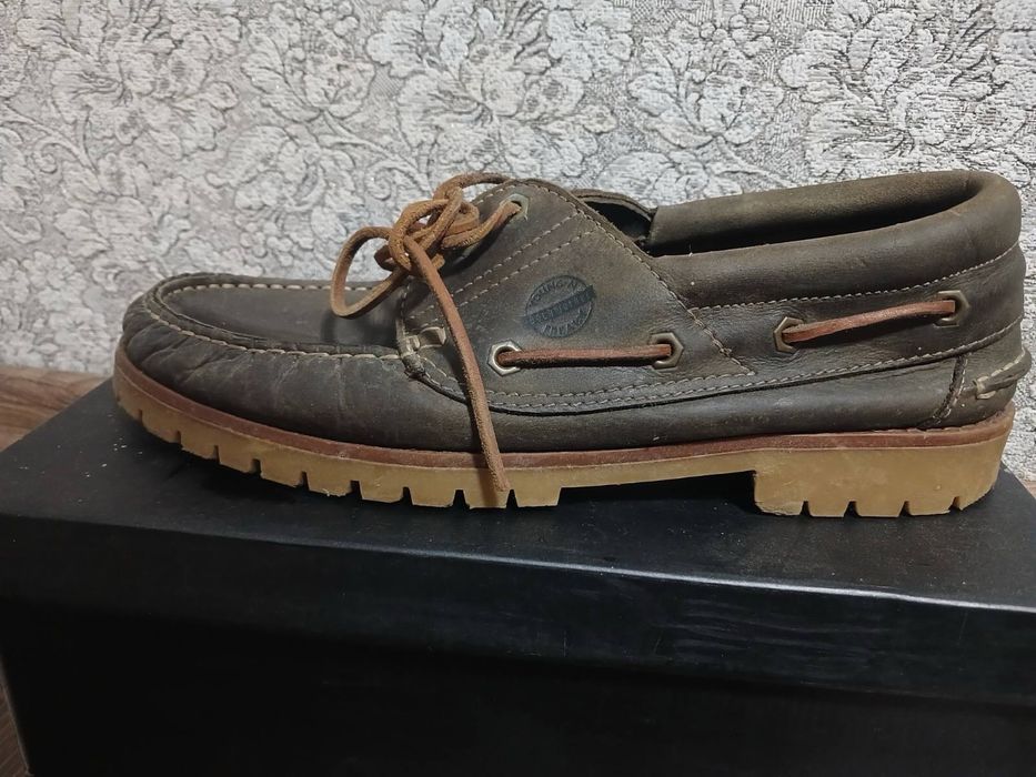 Лофери на шнурівці класичні чоловічі коричневі, розмір 45