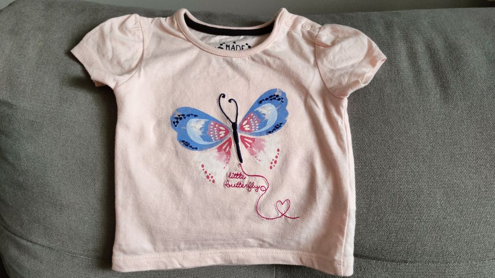 Bluzeczki bluzki t-shirty z krótkim rękawem 68 2 szt