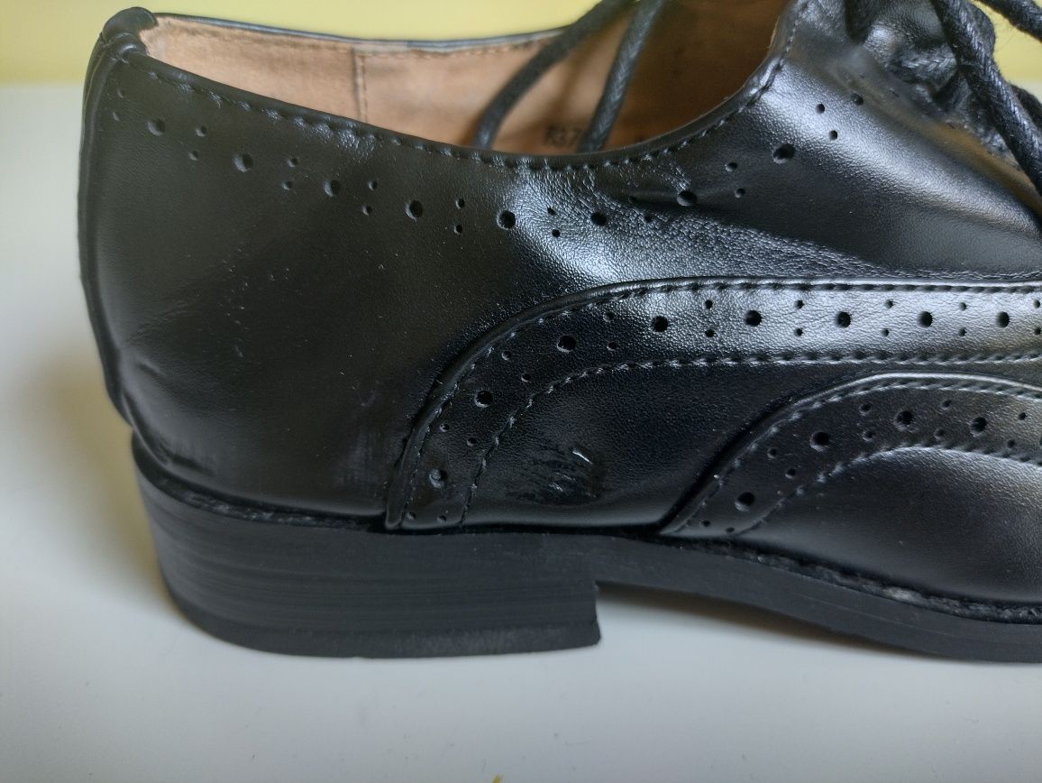 Skórzane eleganckie oxfordki buty chłopięce, Goor, r.34