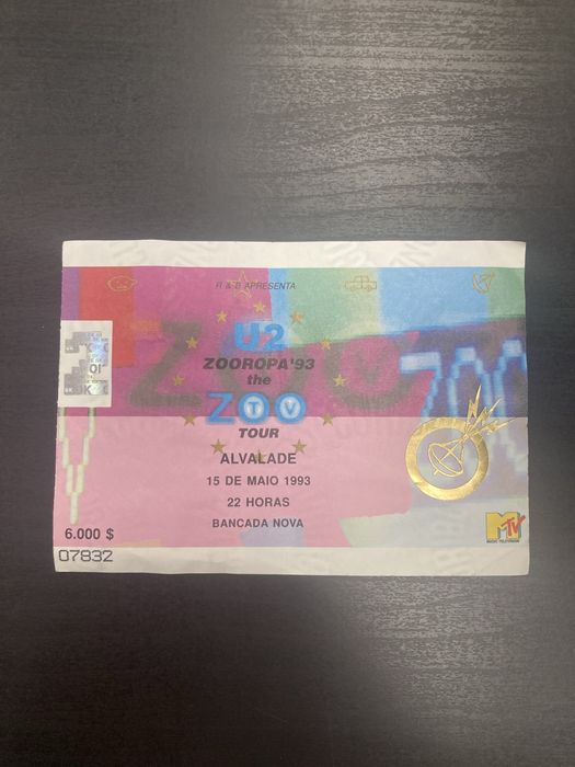 Bilhete Bruce Springsteen 1993 em Alvalade
