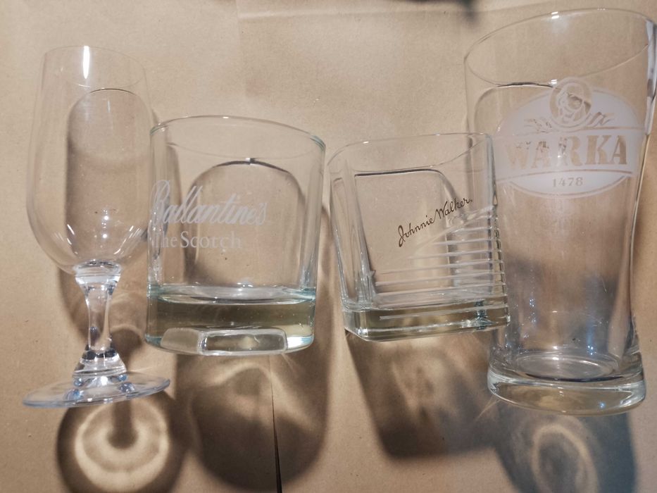 zestaw 4 szklanki na wino whisky i piwo warka