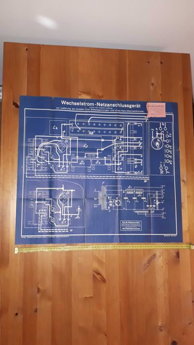 Stary plakat schemat, Telefunken,elektronarzedzia,antyrama.