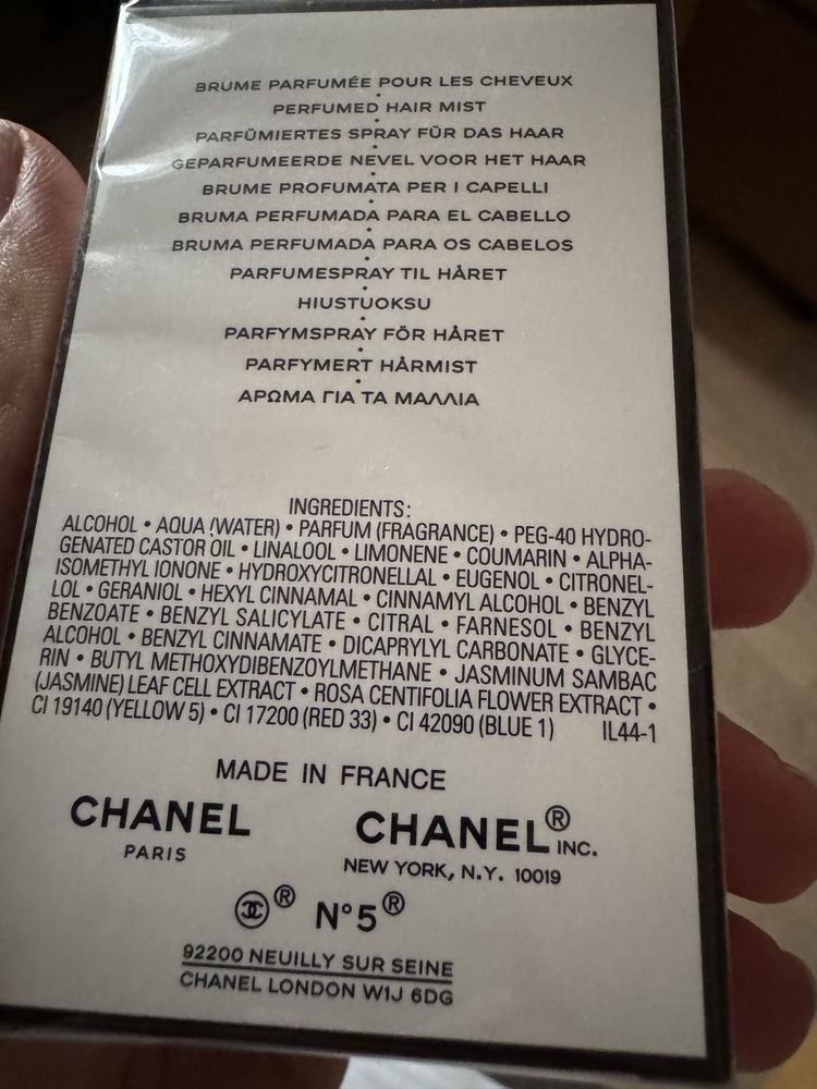 Chanel nr 5 perfumy do wlosow