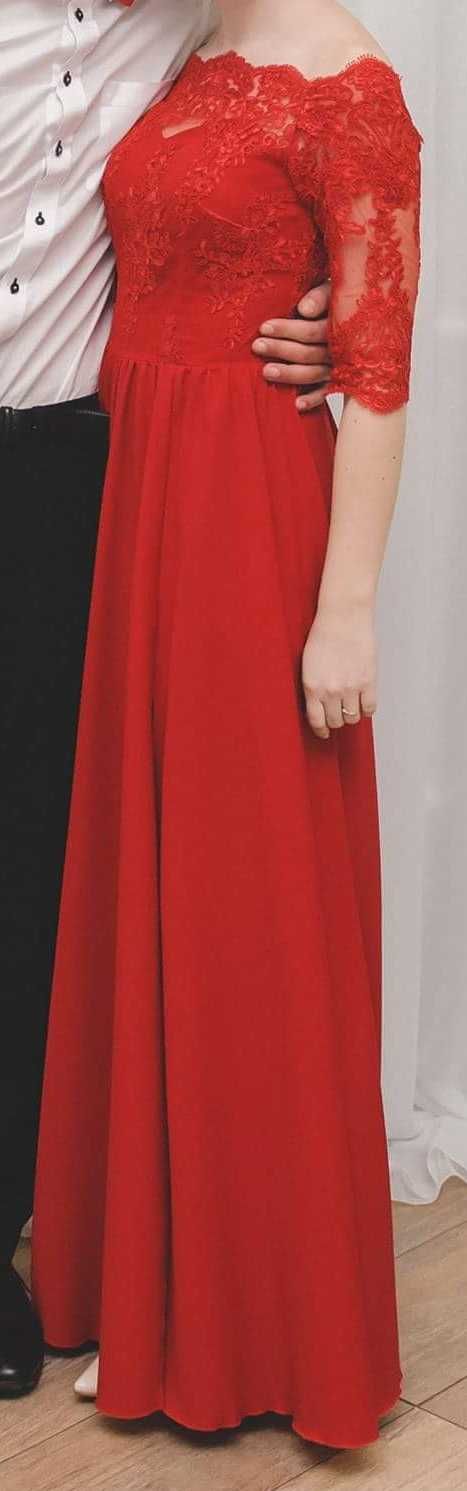 Piękna czerwona sukienka Studniówka Wesele