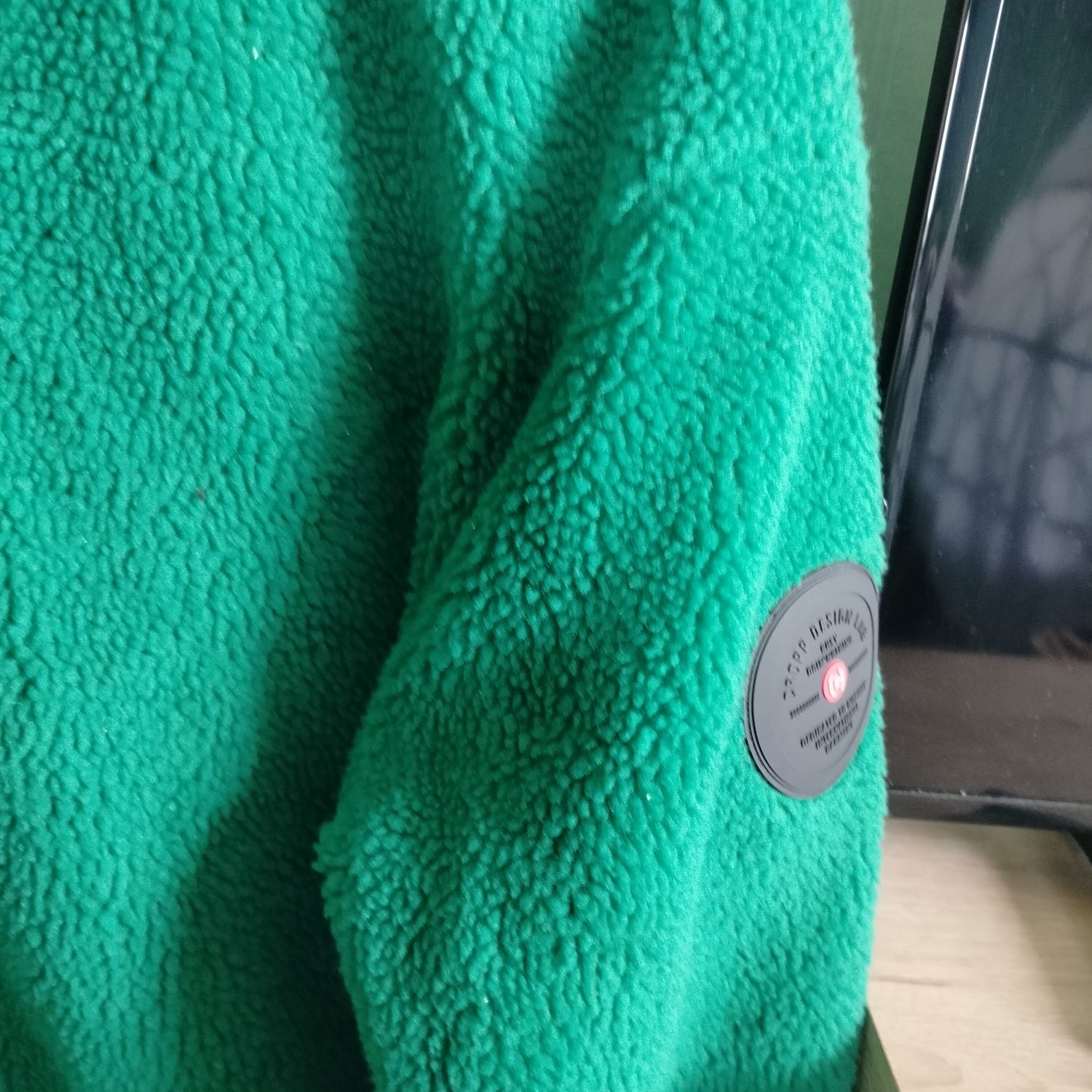 Bluza damska męska zielona Cropp kurtka zamek kieszenie miś polar XL X
