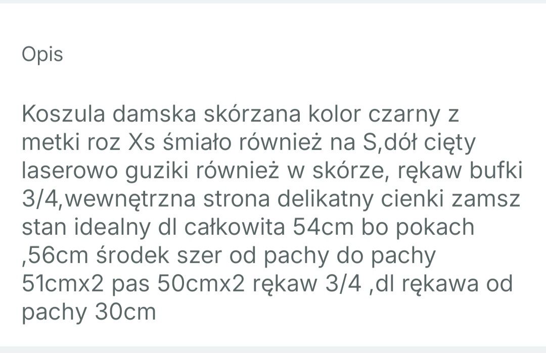 Koszula damska skórzana czarna Vero Moda Xs/S