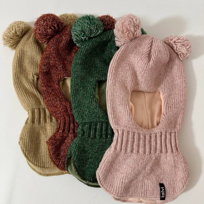 Демісезонний тонкий набір в рубчик з вушками шапка і хомут на дівчинку