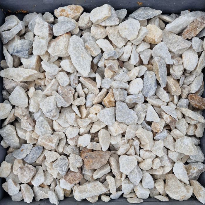 Grys Cristal White | Kamień ozdobny | Kruszywo ogrodowe, 25KG