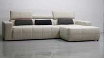 TCB DESIGN narożnik regulowane zagłówki sofa kanapa tkanina KREMOWA