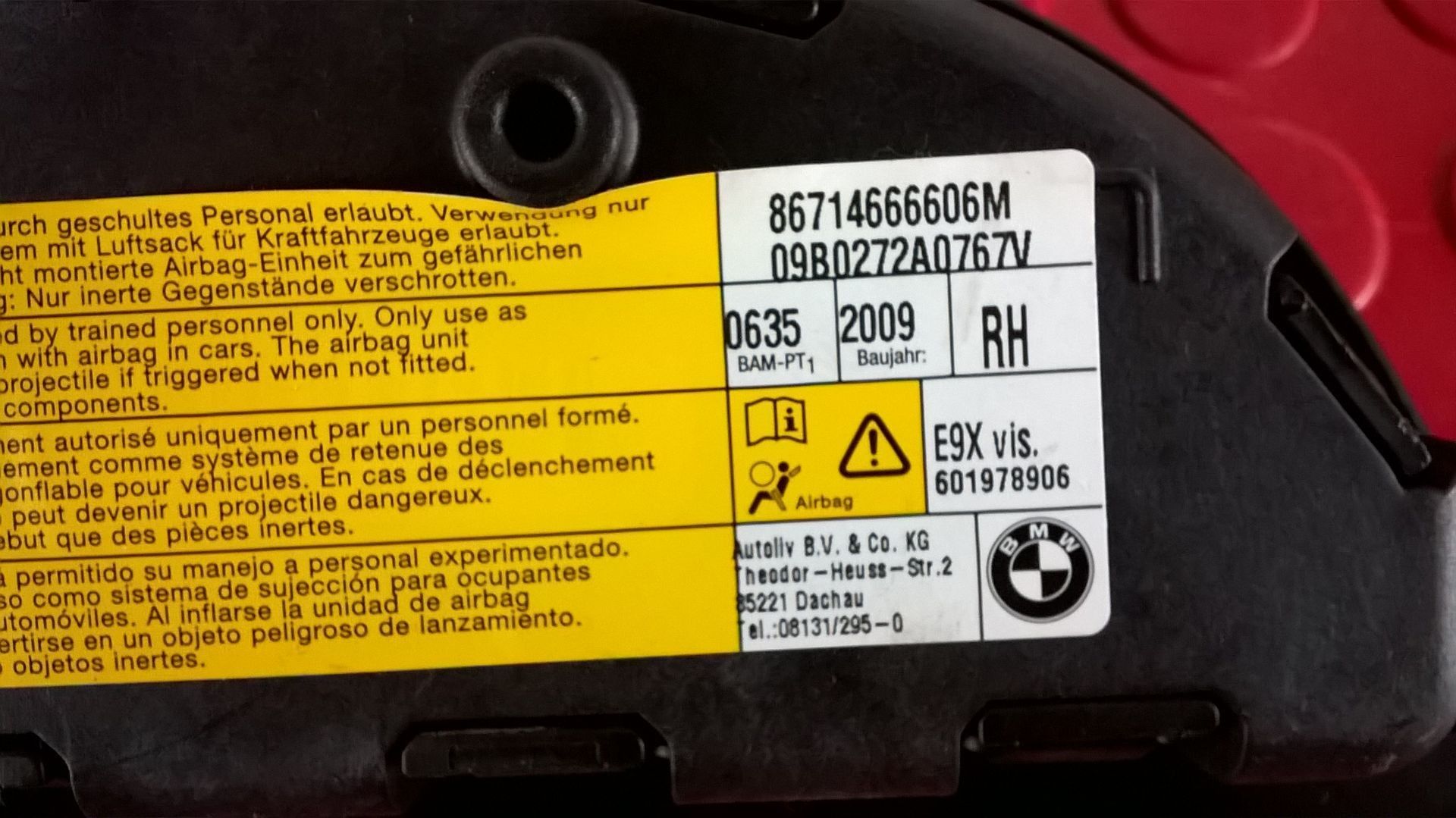 Airbag Banco Direito [BMW 320d E90]