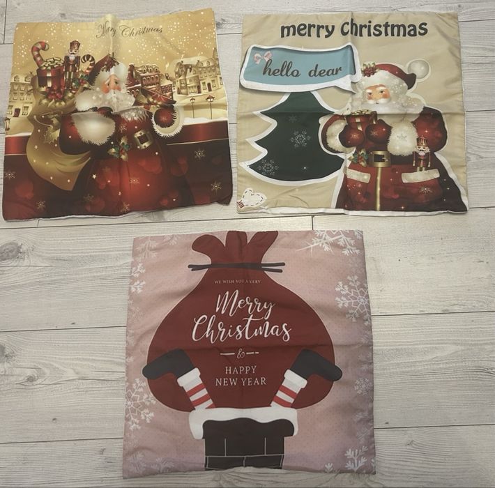 Poszewki na poduszki na święta Bożego narodzenia i Mikołaj