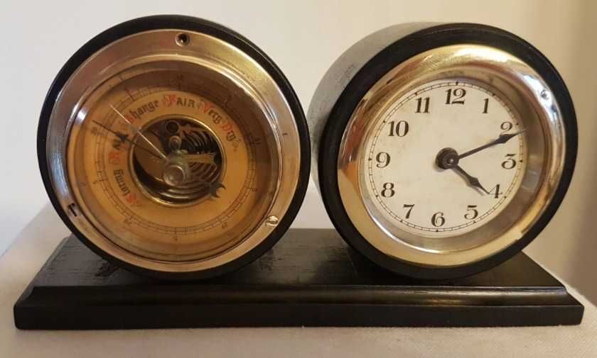 Zegar z barometrem miniaturka KIENZLE z 1920 roku.