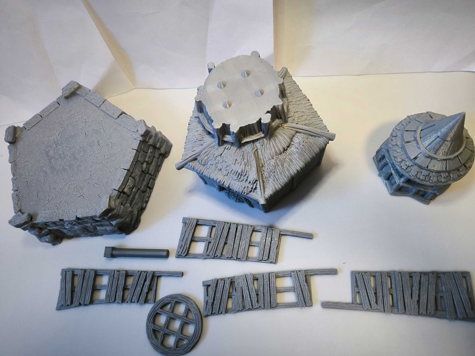 Wiatrak/młyn Diorama Makieta RPG