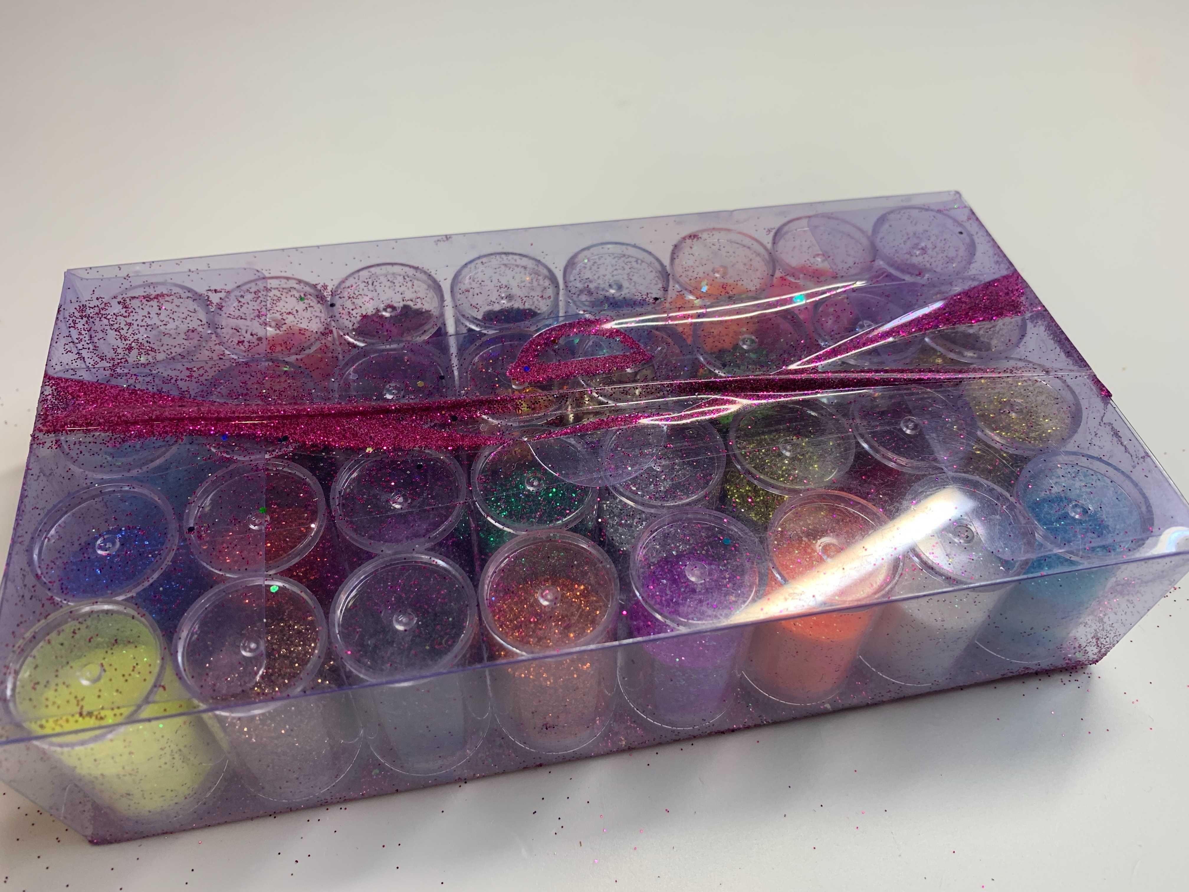 Fine Glitter Crafts Zestaw brokatowy w proszku 32 kolory
