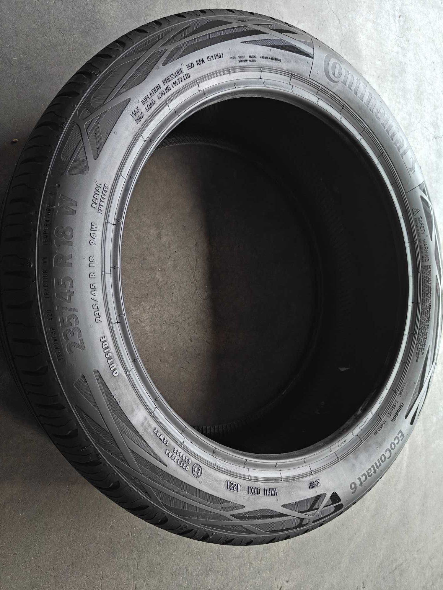 1шт. R18 235 45 шина літня 2021р. Continental Eco Contact 6