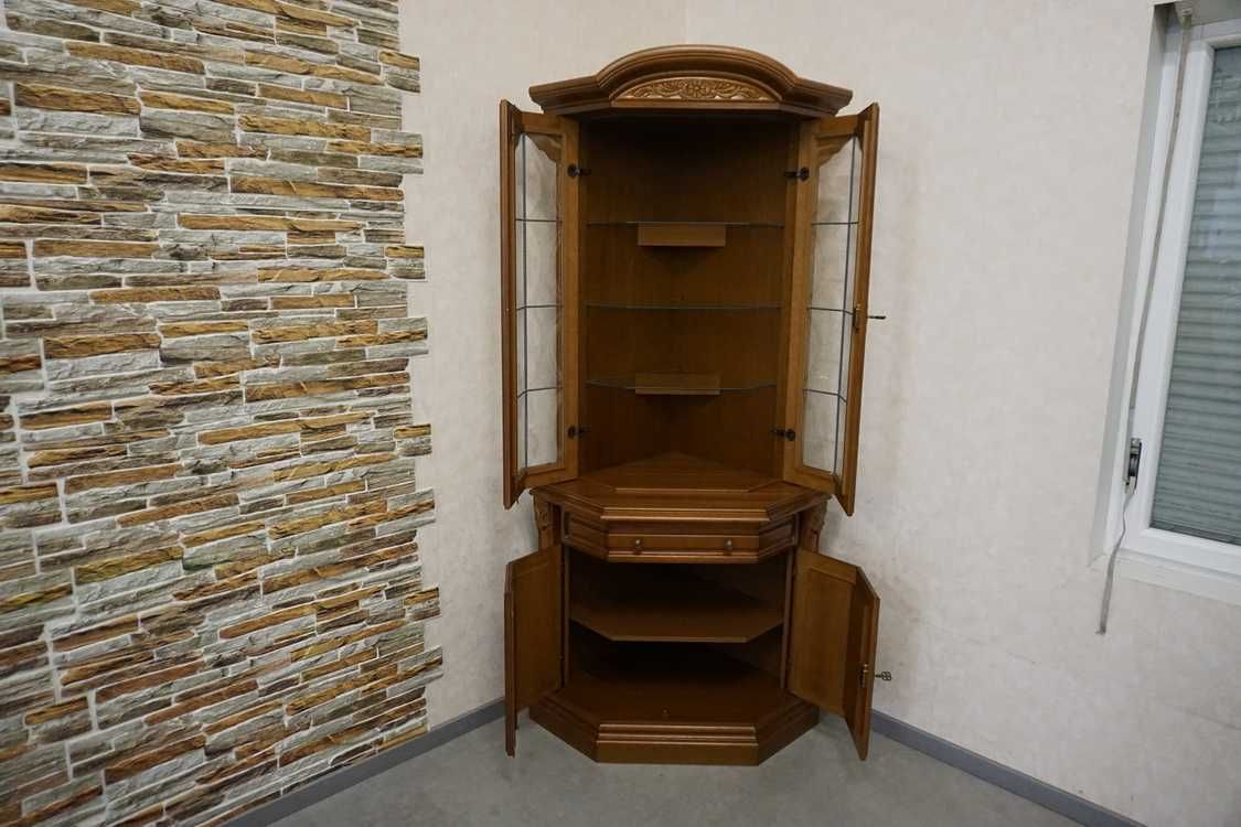 Witryna Narożna Orzech Podświetlana 65/65 cm (p-1188)
