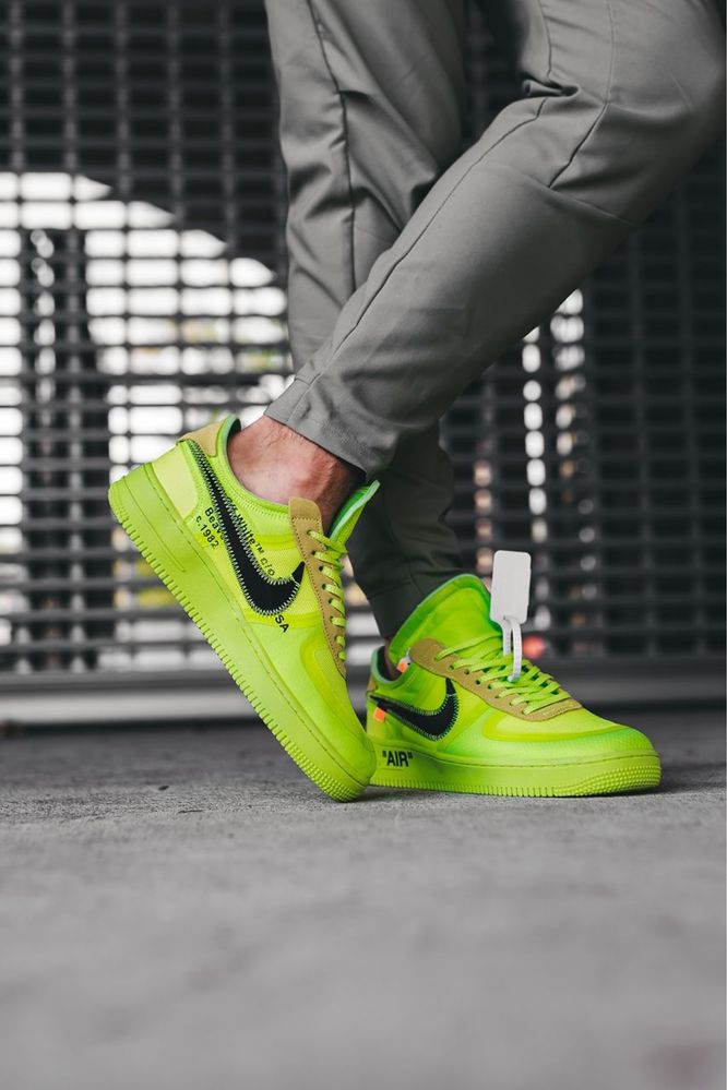 Sneakersy Nike Air Force x Off White volt neon green