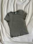 Bluzka z efektem sprania khaki S H&M