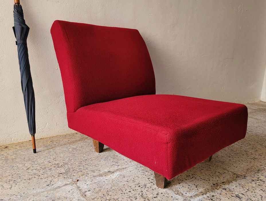 Poltrona Vintage Slipper Chair | Design Mid-Century | Vermelho