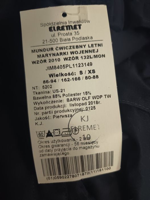 Nowy Mundur Ćwiczebny Letni Marynarki Wojennej WZÓR 2010