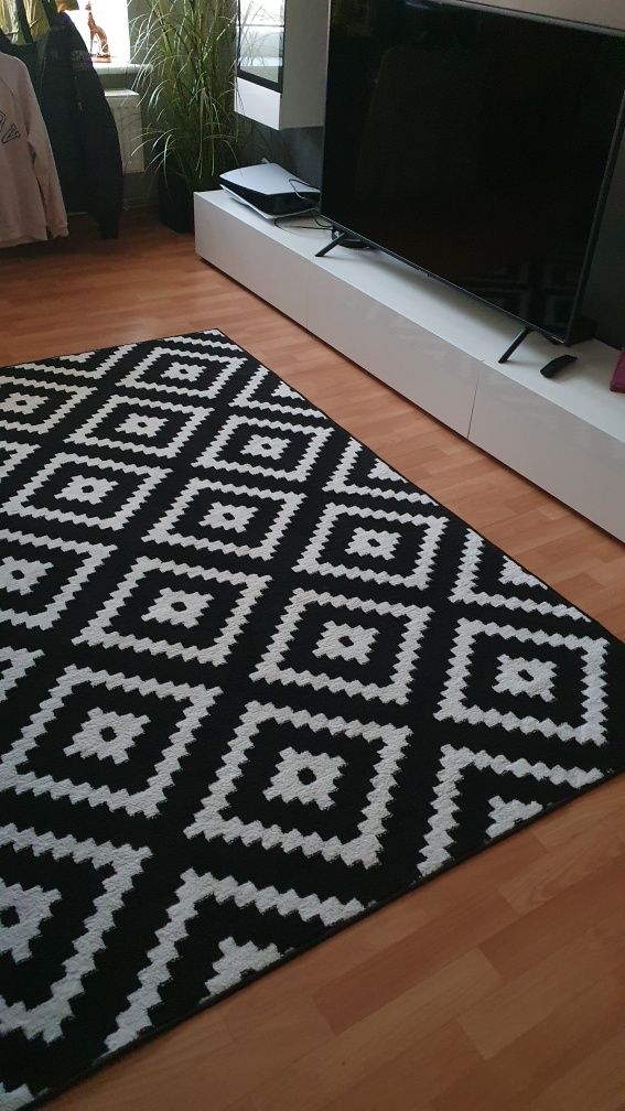 Duży dywan 160x220 Maroko biało czarny