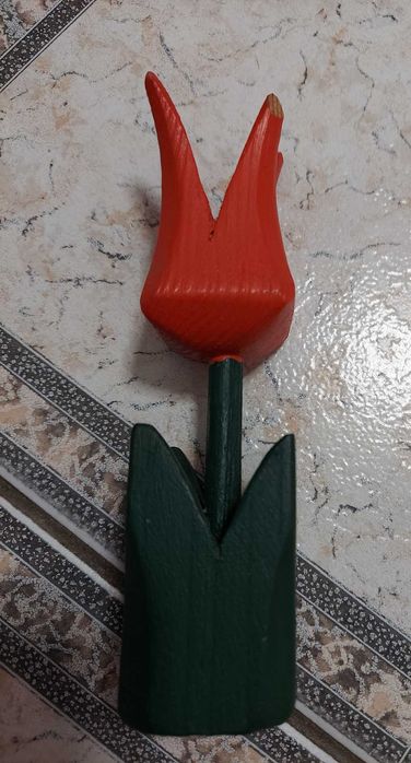 Drewniany kwiatek, tulipan, ozdoba